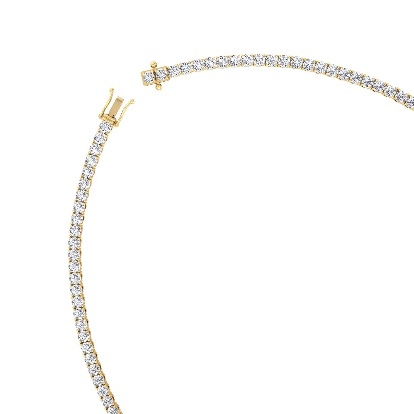 (12CT T.W.) Single Stone Natural Blue Sapphire Diamond Tennis Necklace