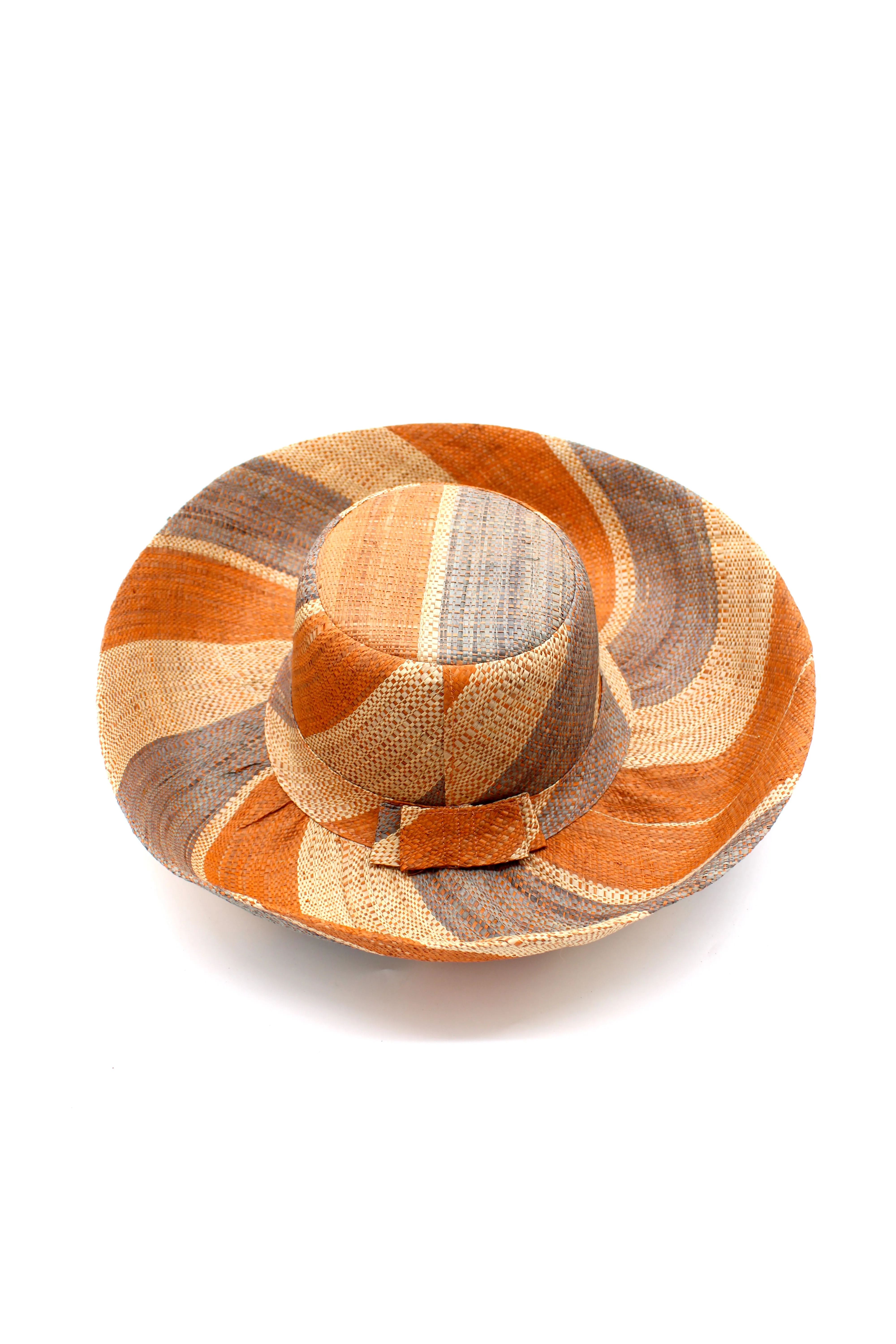5" & 7" Wide Brim Multicolor Stripe Pattern Packable Straw Sun Hats