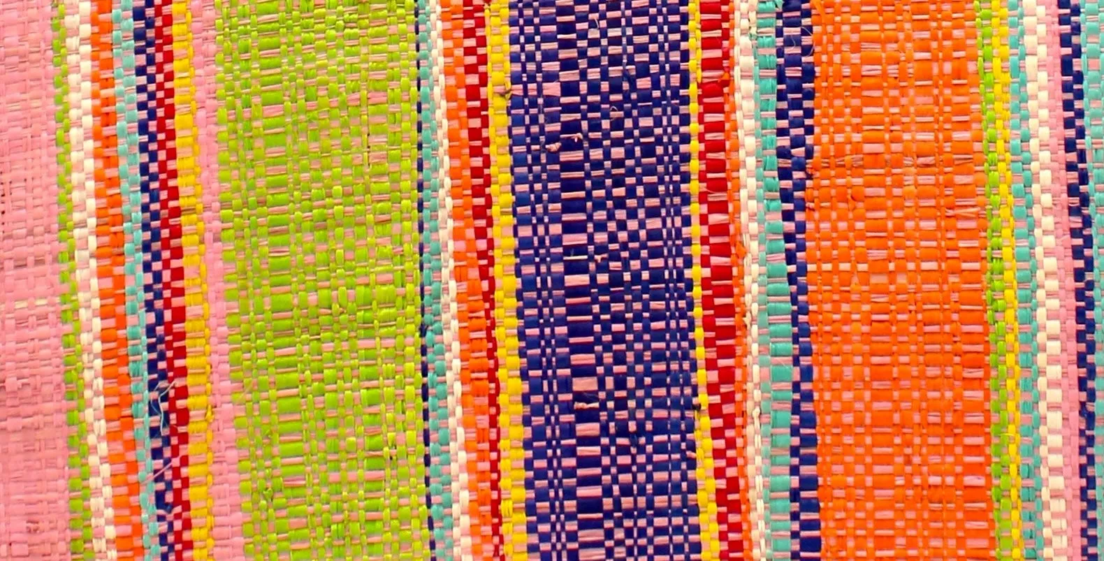 5" & 7" Wide Brim Multicolor Stripe Pattern Packable Straw Sun Hats