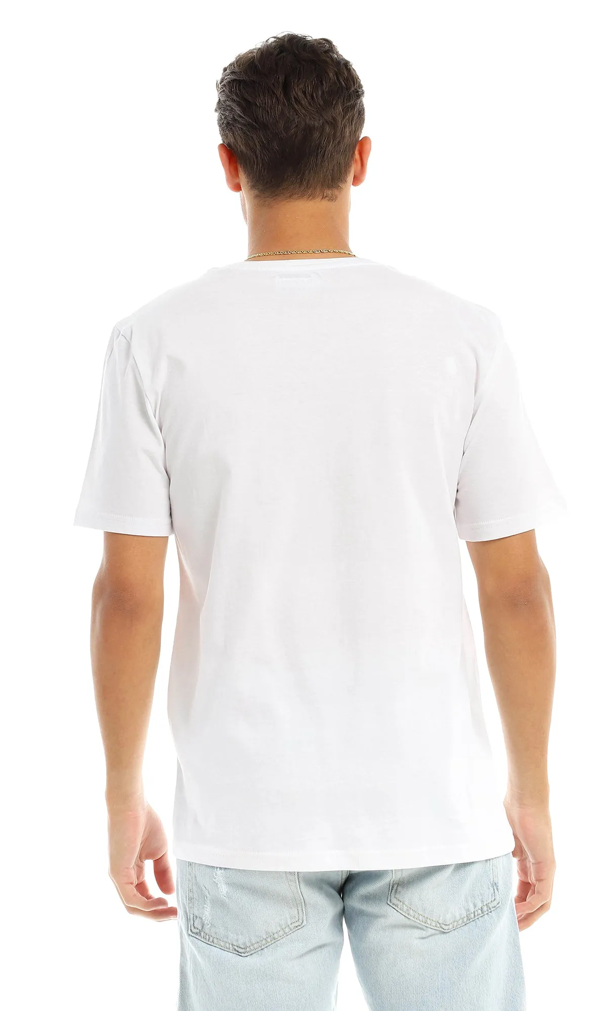 97399 Front Printing Short Sleeves White T-Shirt