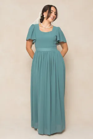 Abbie Dress in Seaglass Chiffon