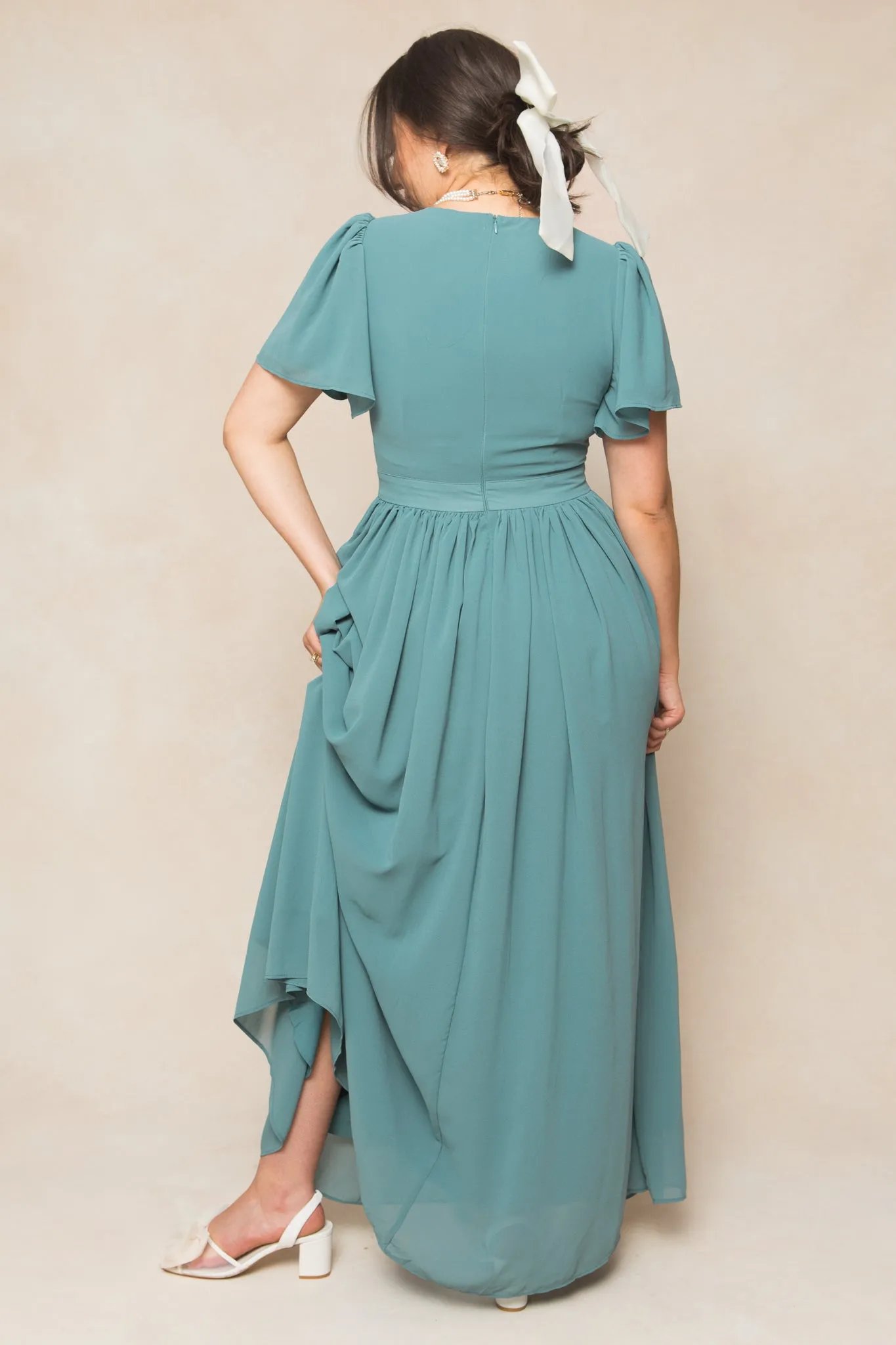 Abbie Dress in Seaglass Chiffon