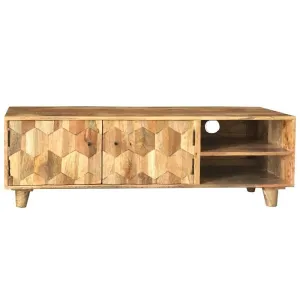 Avalon Hexa TV unit Mango Wood Scandinavian legs Entertainment Unit 150cm
