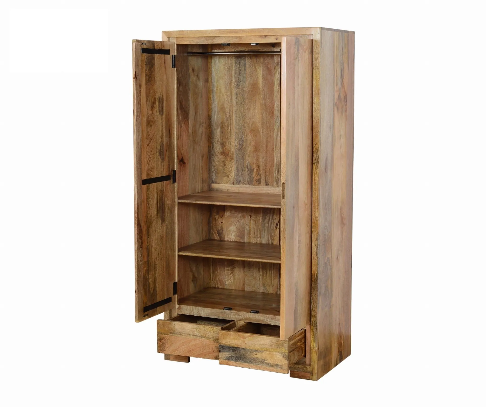 AVALON INDIAN WOODEN WARDROBE ZEN MANGO SOLID WOOD 100X60X200