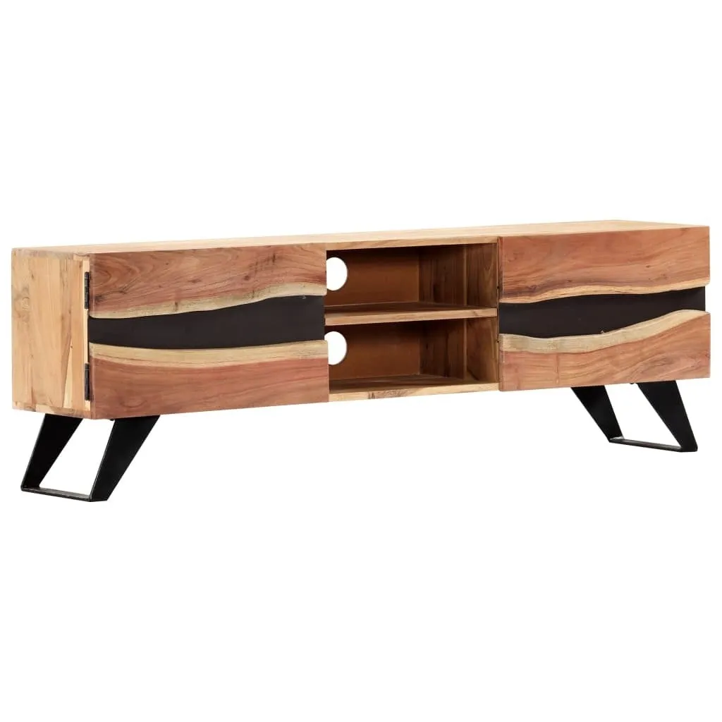 AVALON Solid wood 2Door 2Shelf Tv Unit Light Brown 140cm