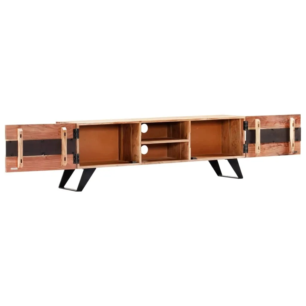 AVALON Solid wood 2Door 2Shelf Tv Unit Light Brown 140cm