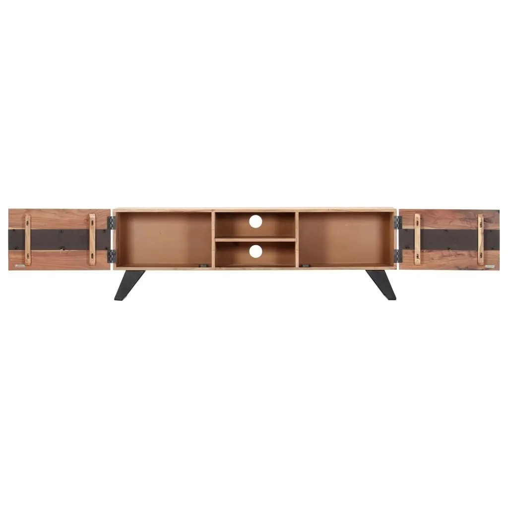 AVALON Solid wood 2Door 2Shelf Tv Unit Light Brown 140cm