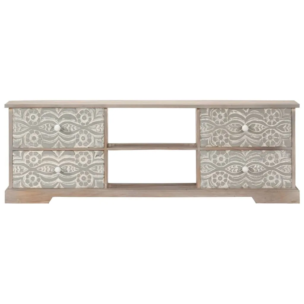 Avalon Solid wood 4 Drawer Tv Unit Whitewash 120cm