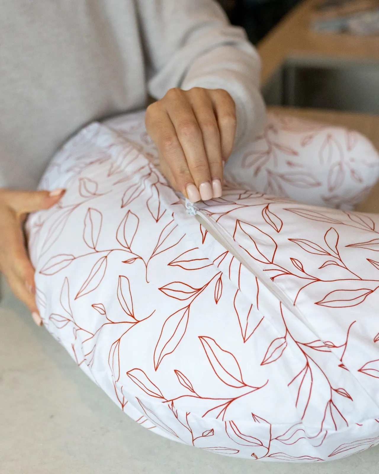 BABYGO® Orange Leaf Nursing Pillow Cover