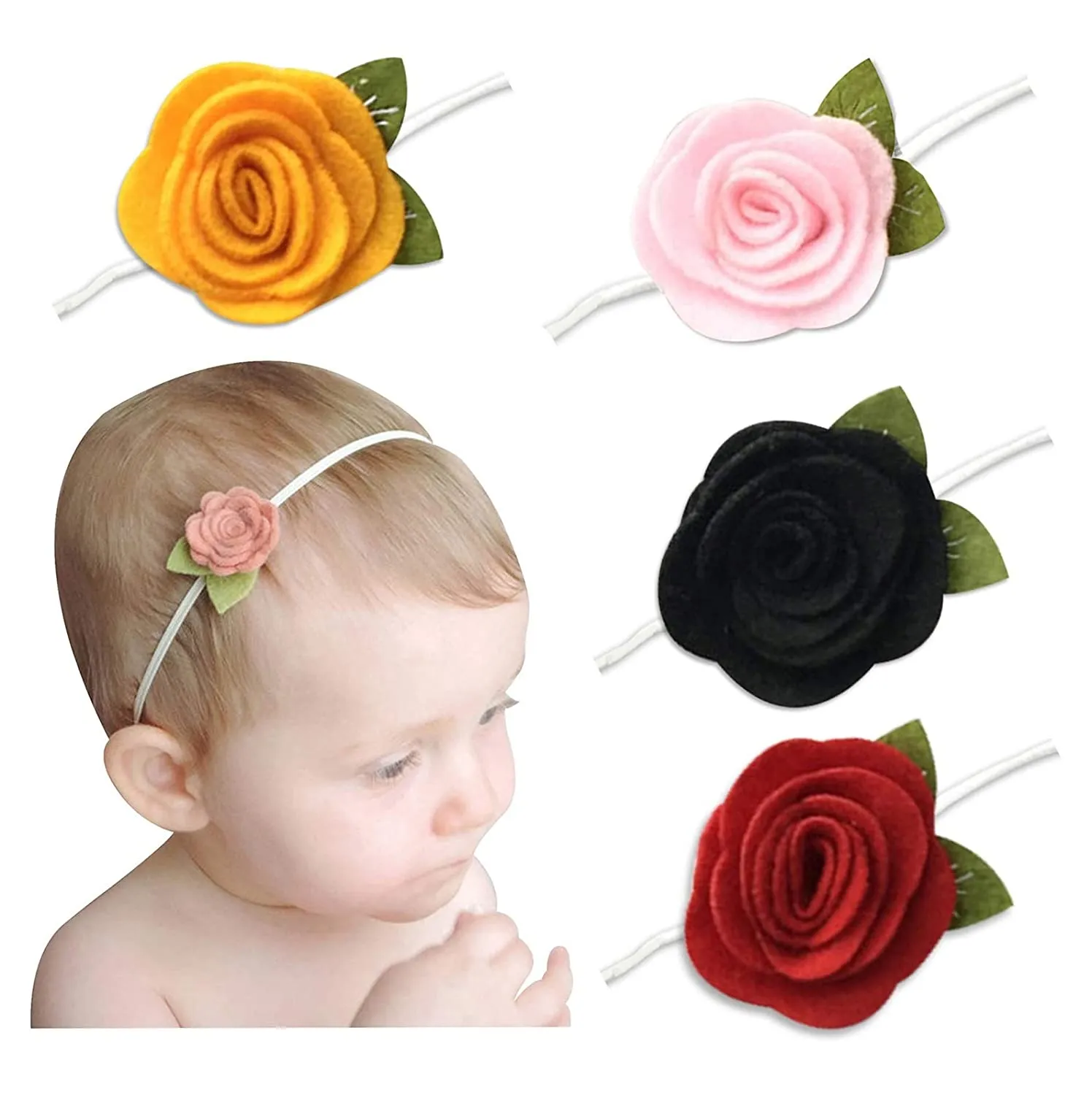 Babymoon Flower with Leaf Hairbands Headbands