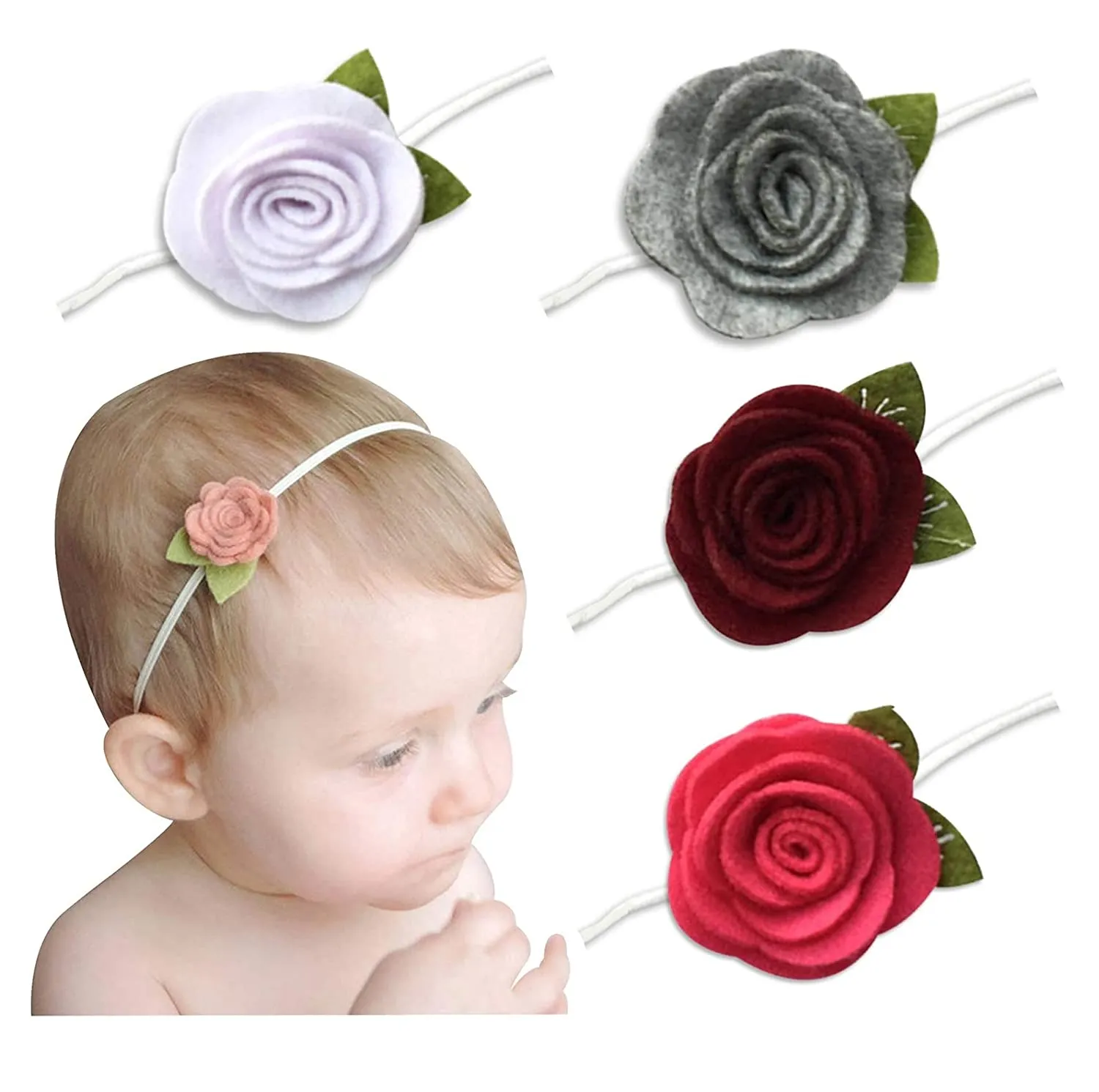 Babymoon Flower with Leaf Hairbands Headbands