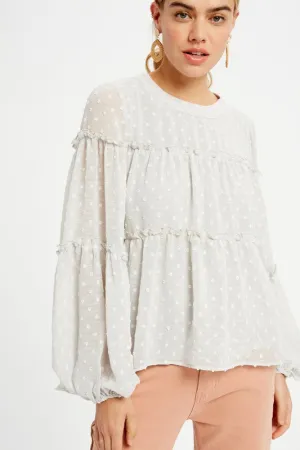Bailey Tiered Swiss Dot Top