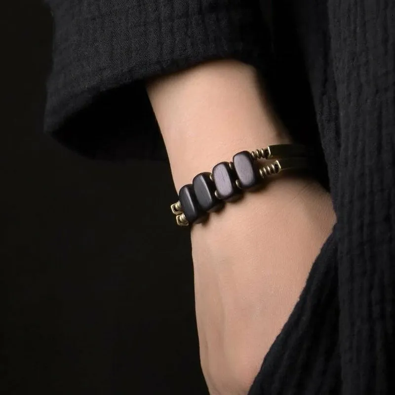 Balanced Chi Ebony Wood & Copper Beaded Bracelet