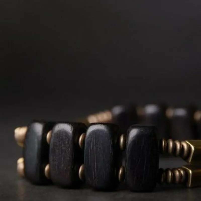 Balanced Chi Ebony Wood & Copper Beaded Bracelet