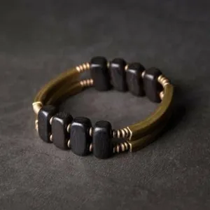 Balanced Chi Ebony Wood & Copper Beaded Bracelet