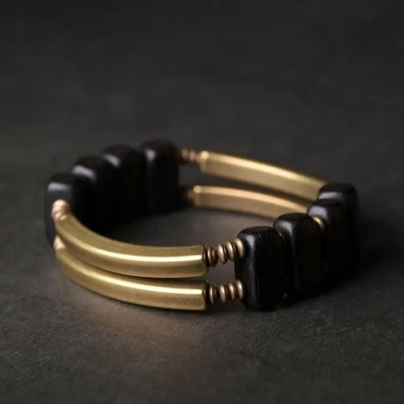 Balanced Chi Ebony Wood & Copper Beaded Bracelet