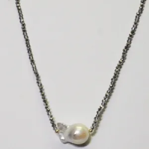 Baroque Pearl and Crystal Necklace