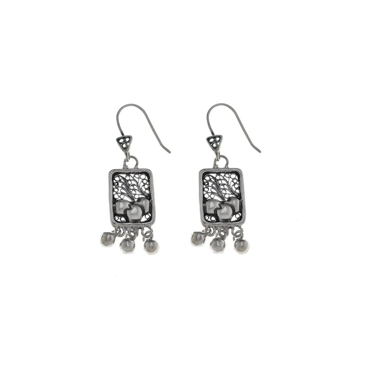 Belle Nouveau Small Rectangle Sterling Silver Drop Earring