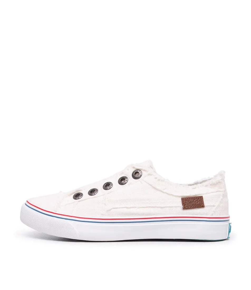 Blowfish Malibu Play Sneaker Cream White Cozumel Linen Slip On Comfort Shoe