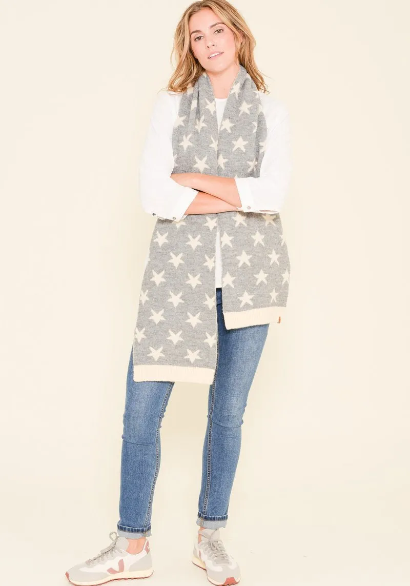Brakeburn Ladies Star Scarf - Grey- -