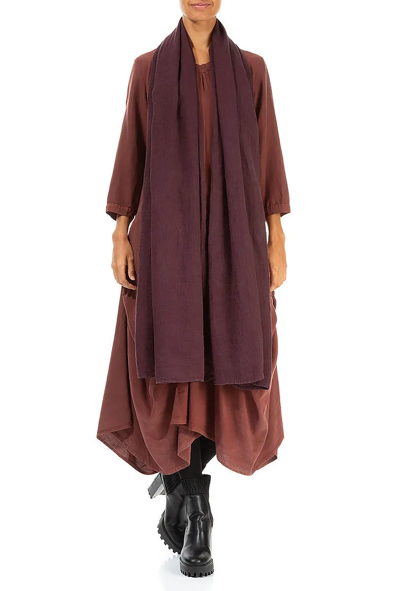 Burgundy Soft Gauze Linen Scarf