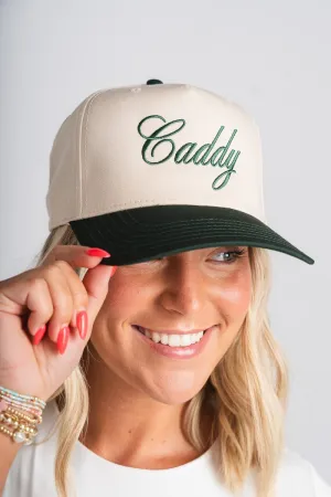 Caddy script dad hat cream/green