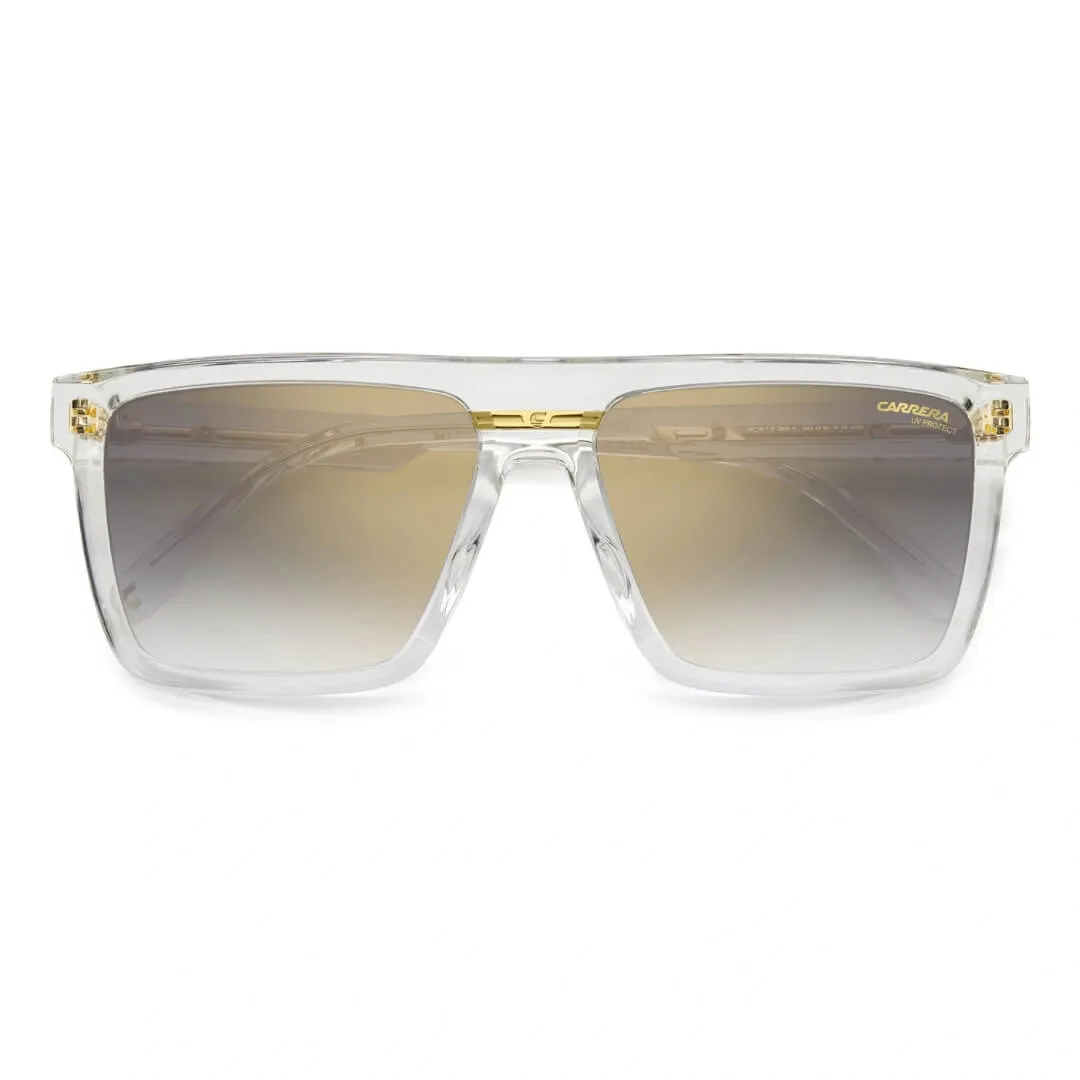 Carrera Victory C 03/S 900/58FQ Unisex Square Sunglasses - Crystal/Grey Gold Mirror