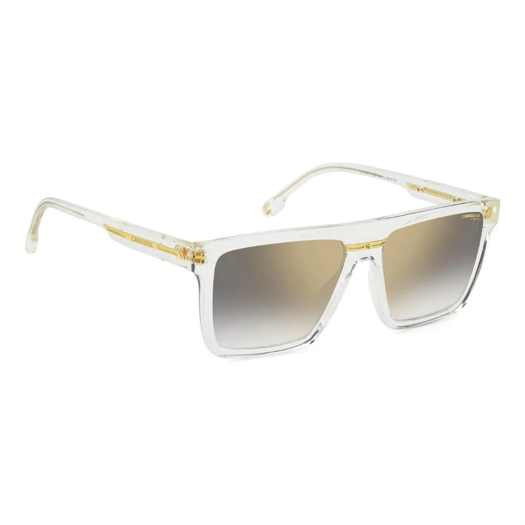 Carrera Victory C 03/S 900/58FQ Unisex Square Sunglasses - Crystal/Grey Gold Mirror