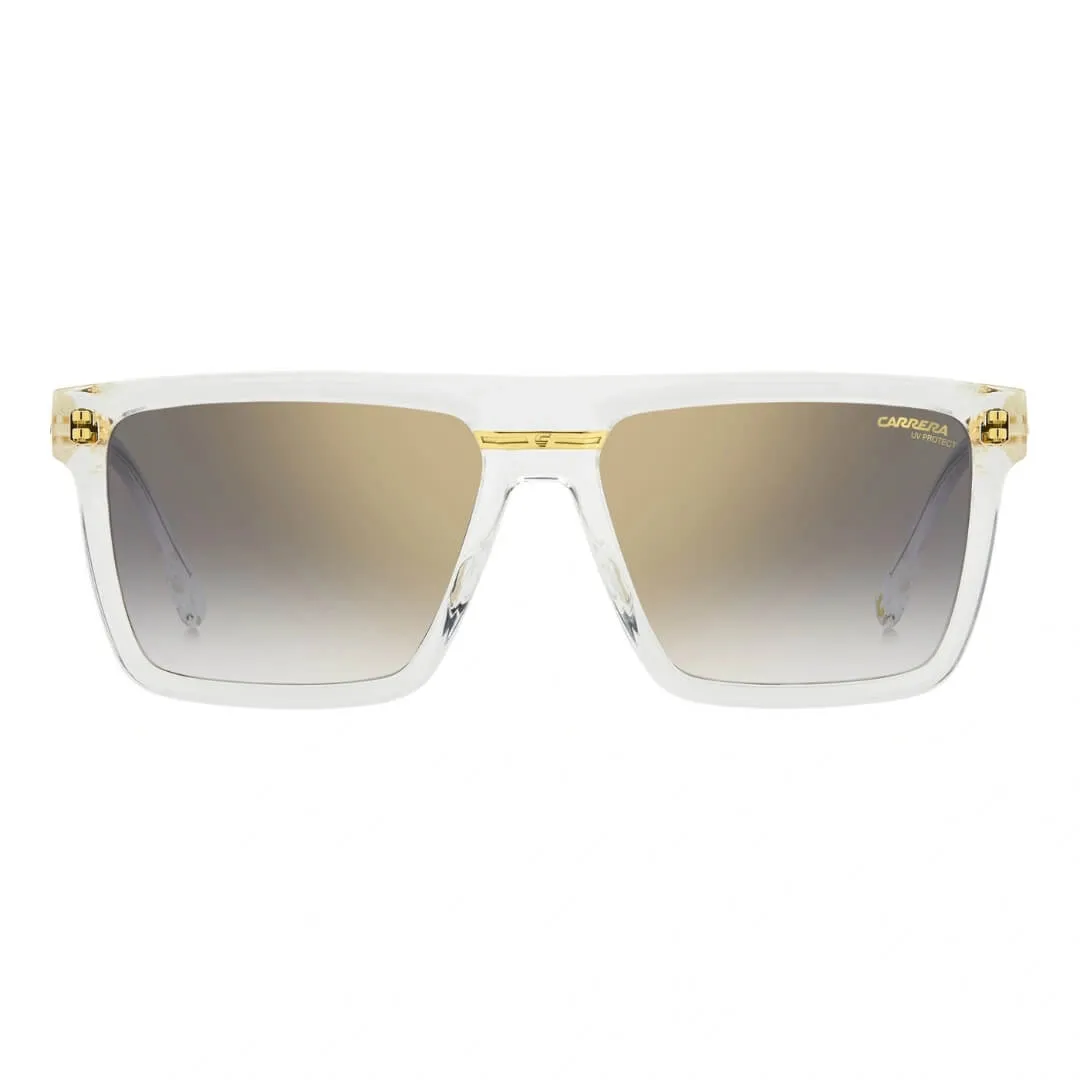Carrera Victory C 03/S 900/58FQ Unisex Square Sunglasses - Crystal/Grey Gold Mirror
