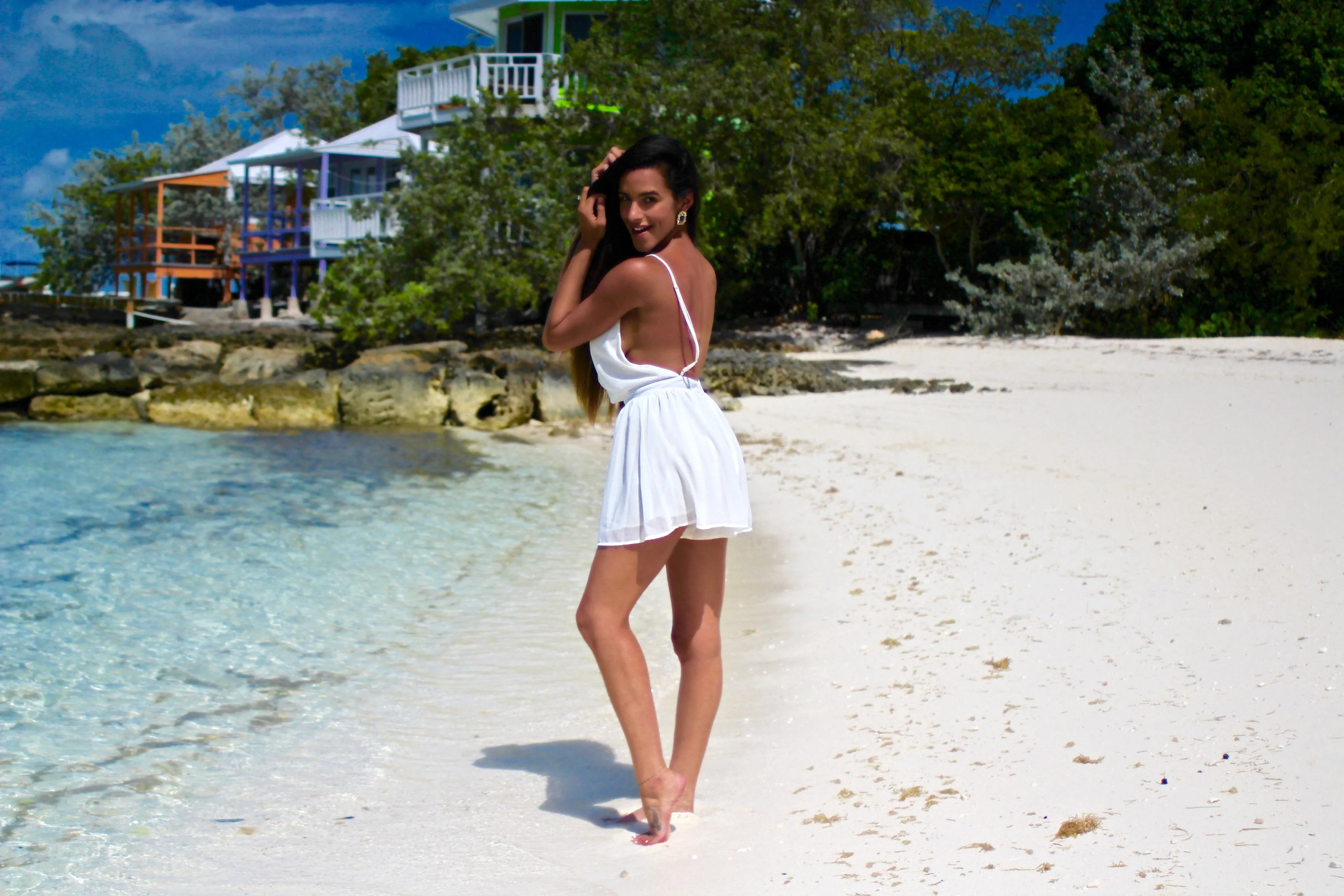 Chiffon Open Back Romper