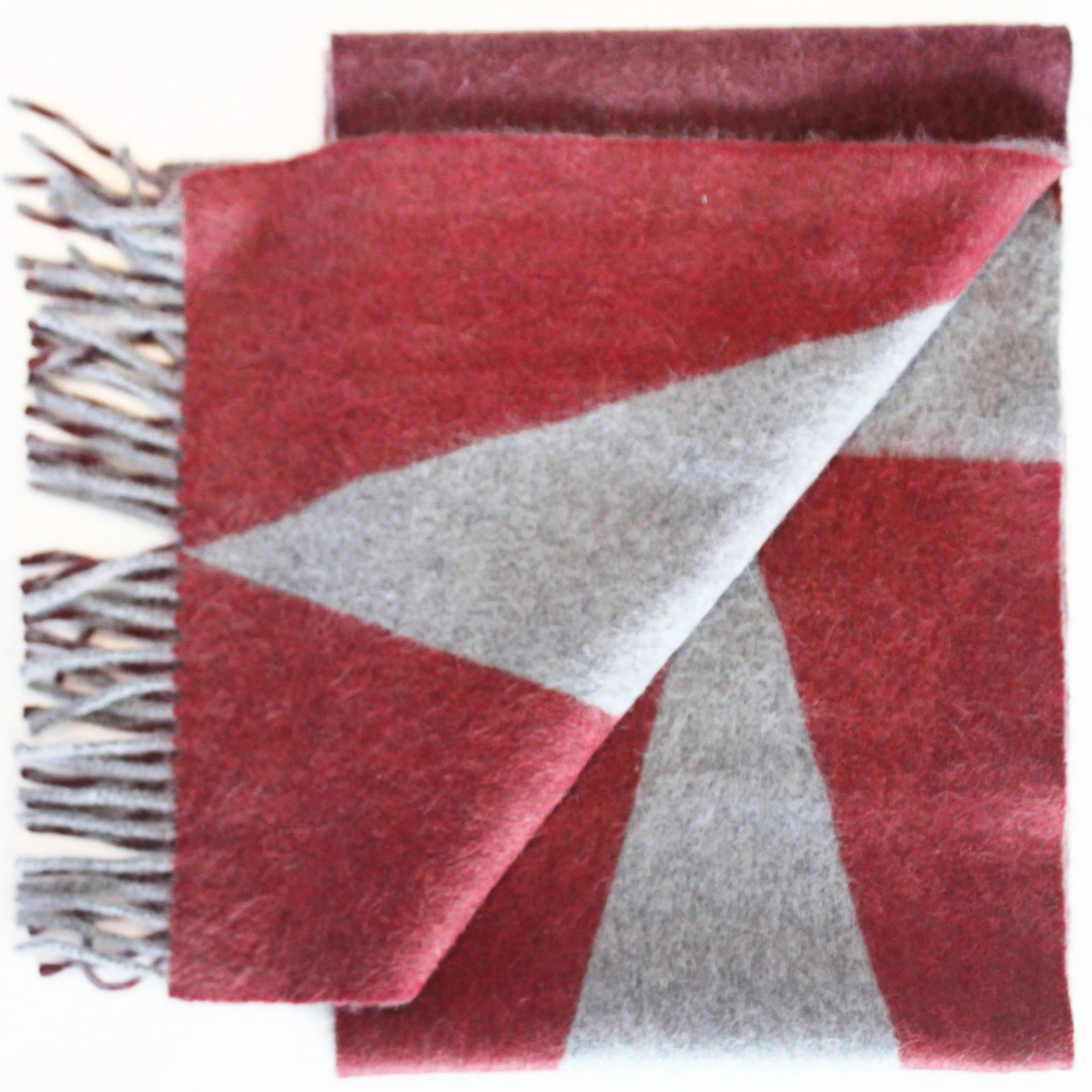 Colour Block hand printed Angora Wool scarf - Staffa 7 menswear