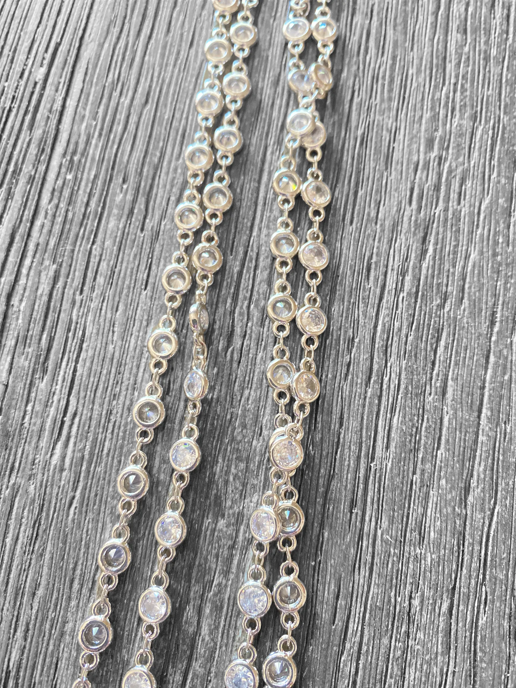 Crystal and Baroque Pearl Lariat