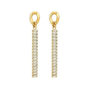 Crystal Drop Gold Earrings