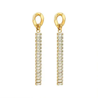 Crystal Drop Gold Earrings