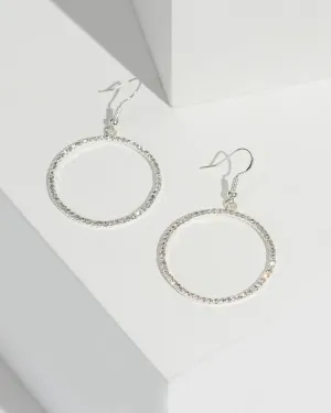 Crystal Round Dia Drop Hook Earrings