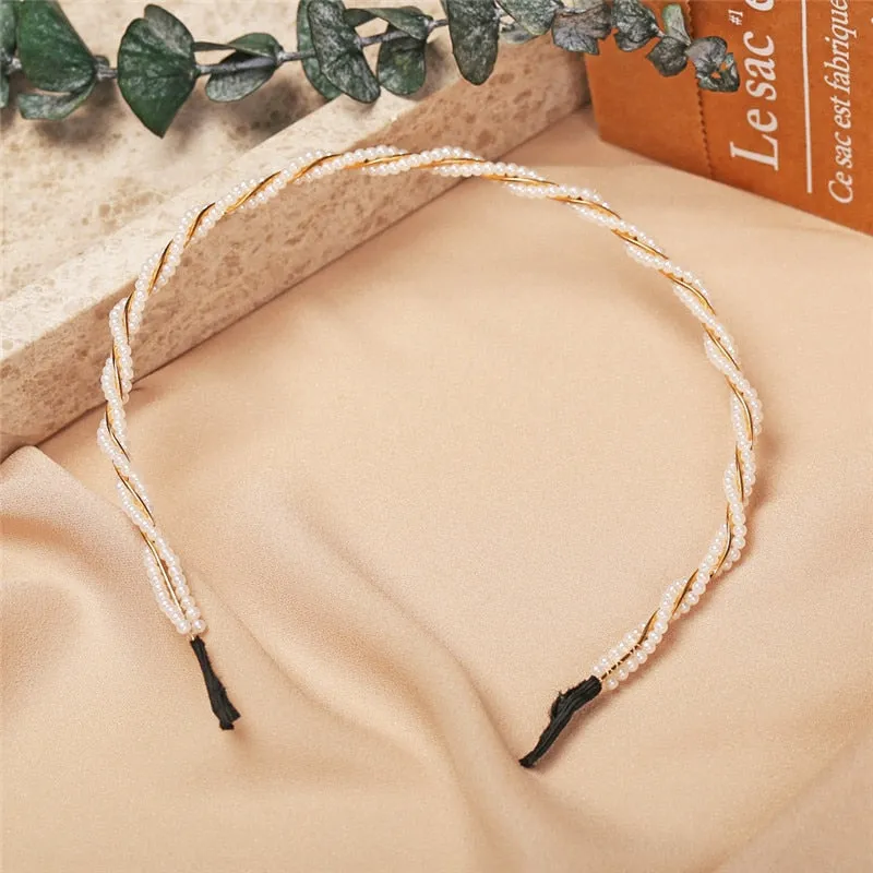 deanwangkt Hairbands New Luxury Big Pearl Bezel Women Girls Bow Sunflower Female Hair Hoops Hair Accessories Fashion Jewelry Headband