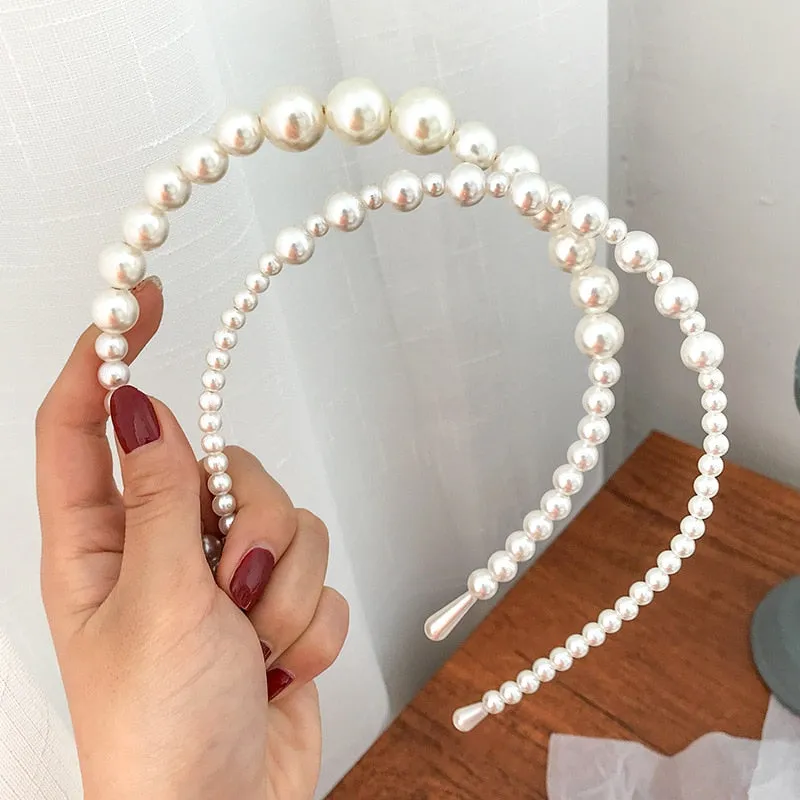 deanwangkt Hairbands New Luxury Big Pearl Bezel Women Girls Bow Sunflower Female Hair Hoops Hair Accessories Fashion Jewelry Headband