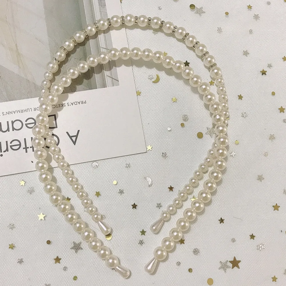 deanwangkt Hairbands New Luxury Big Pearl Bezel Women Girls Bow Sunflower Female Hair Hoops Hair Accessories Fashion Jewelry Headband