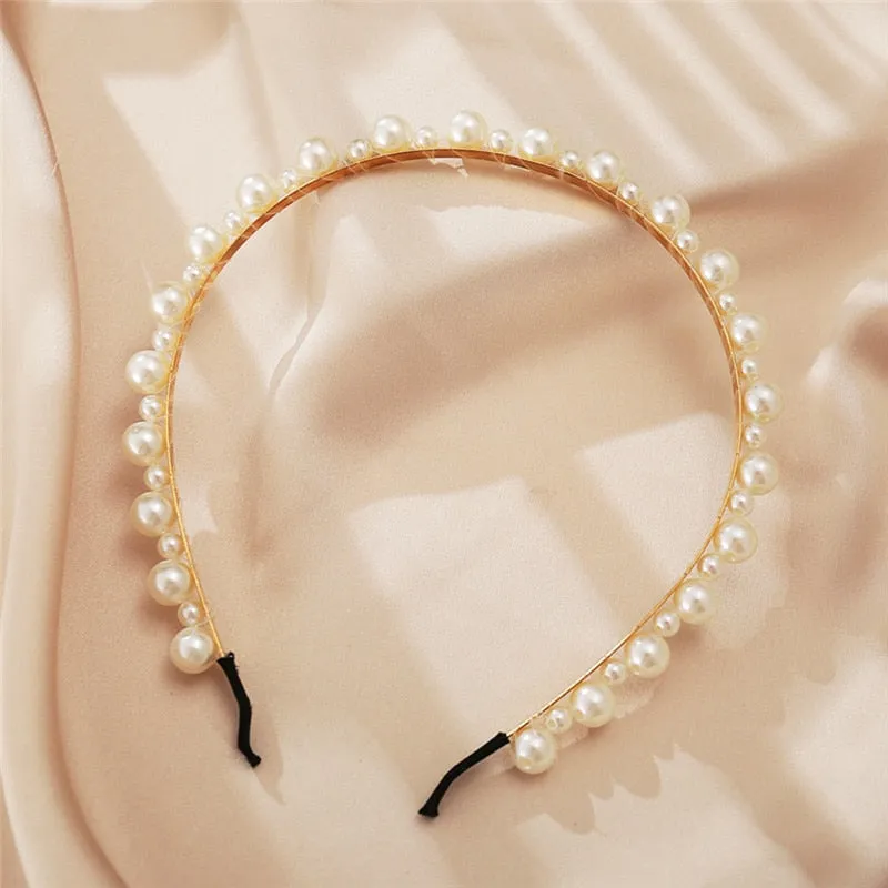 deanwangkt Hairbands New Luxury Big Pearl Bezel Women Girls Bow Sunflower Female Hair Hoops Hair Accessories Fashion Jewelry Headband