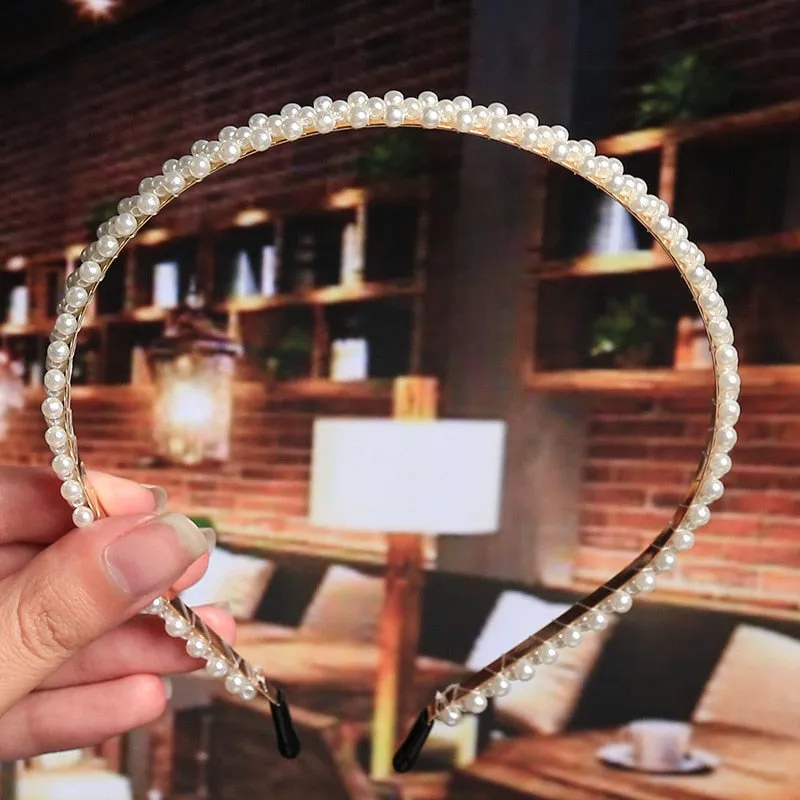 deanwangkt Hairbands New Luxury Big Pearl Bezel Women Girls Bow Sunflower Female Hair Hoops Hair Accessories Fashion Jewelry Headband
