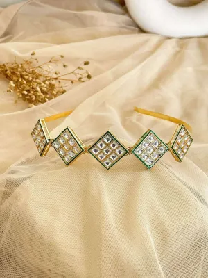 Diamond Shaped Kundan Hairband