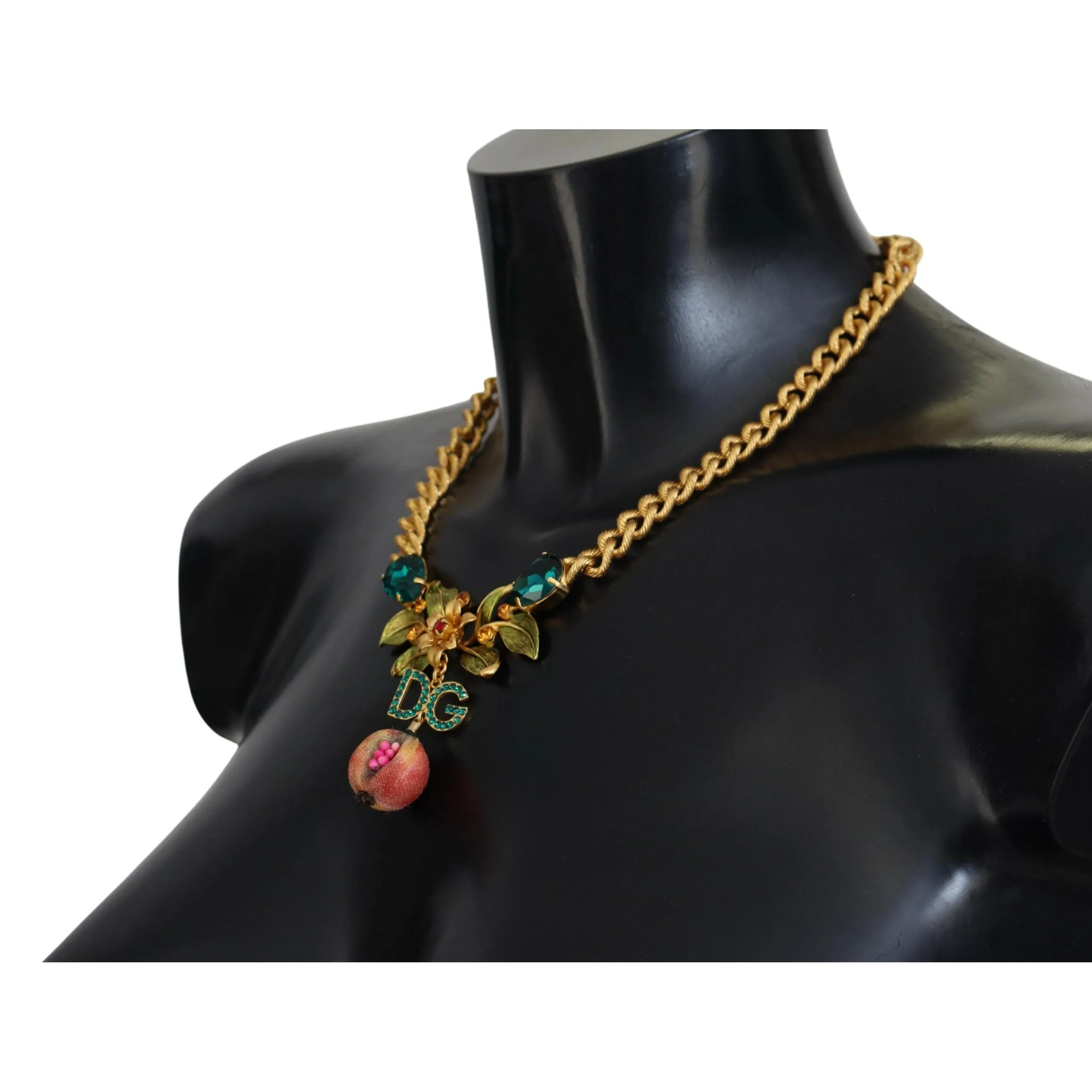 Dolce & Gabbana Elegant Gold-Tone Floral Fruit Necklace