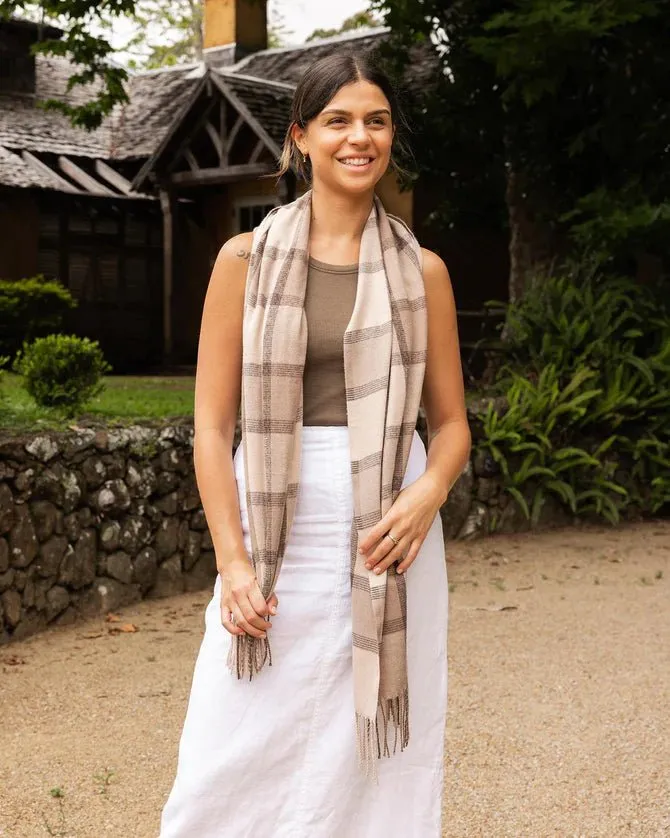 EDINBURGH SCARF PLAID MOCHA