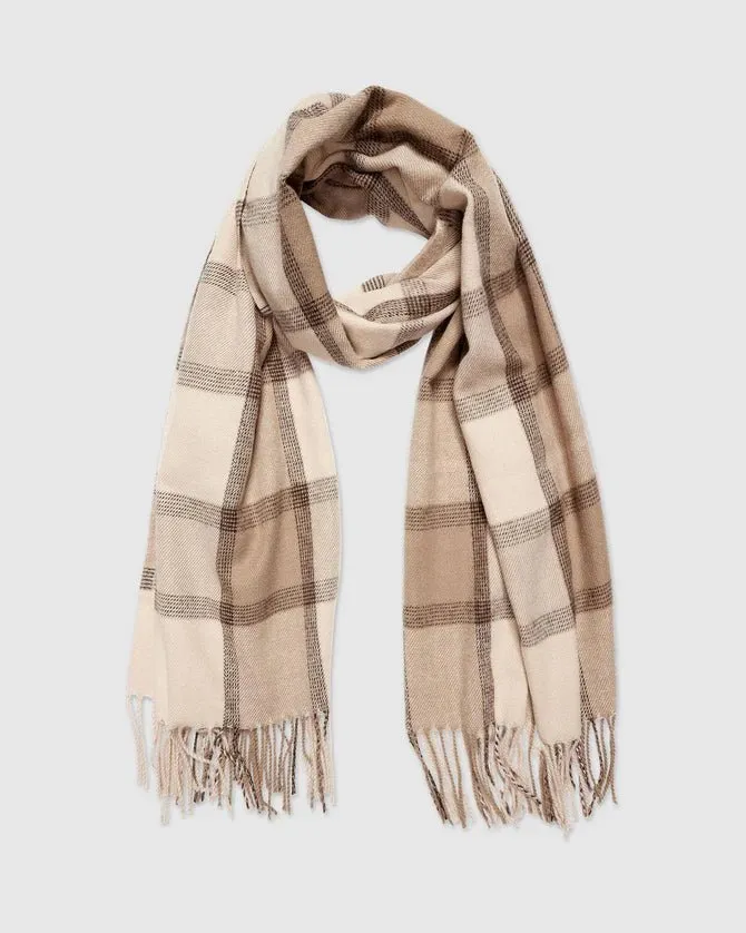 EDINBURGH SCARF PLAID MOCHA