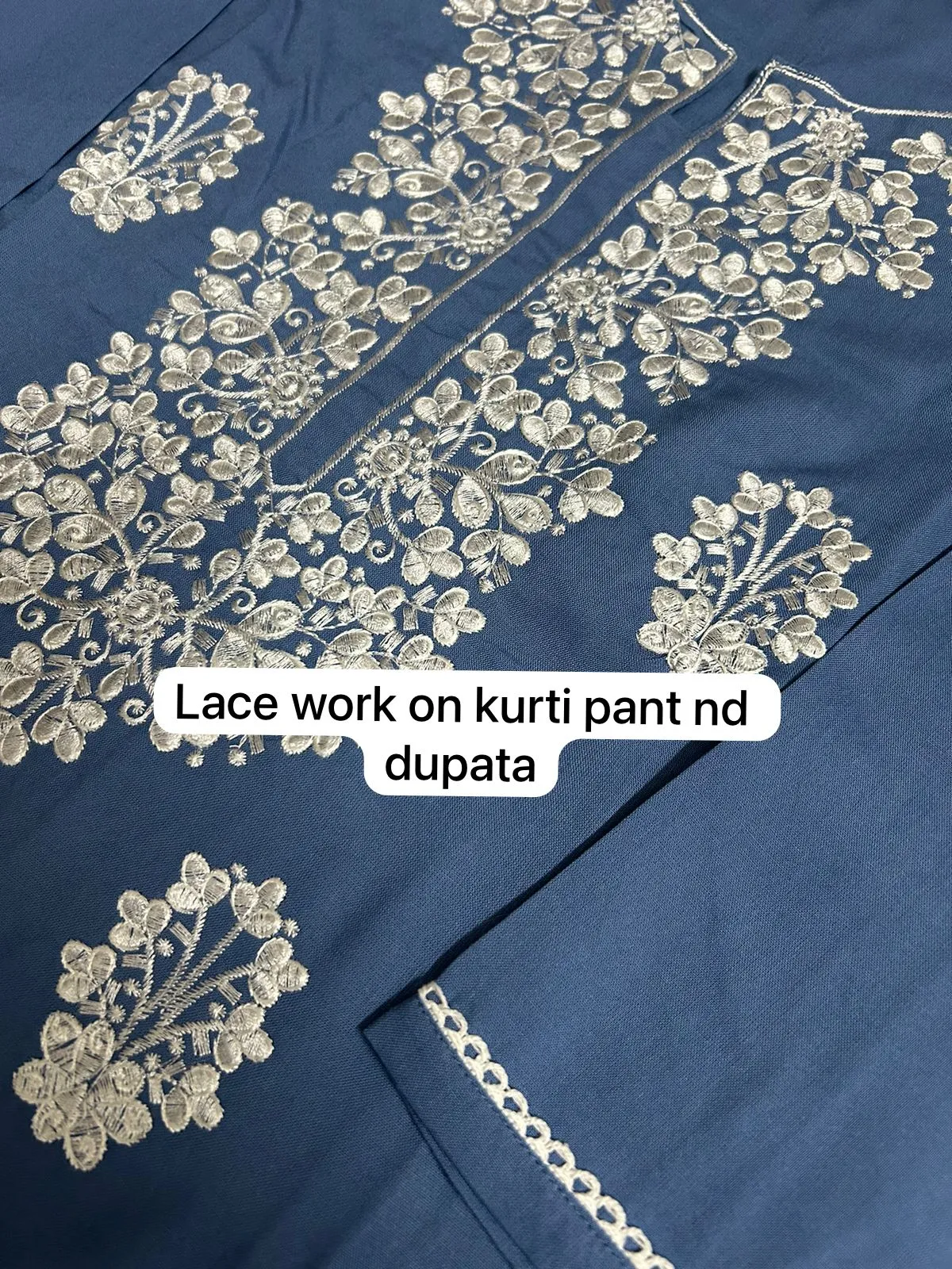 Embroidered Kurta Set with Chiffon Dupatta