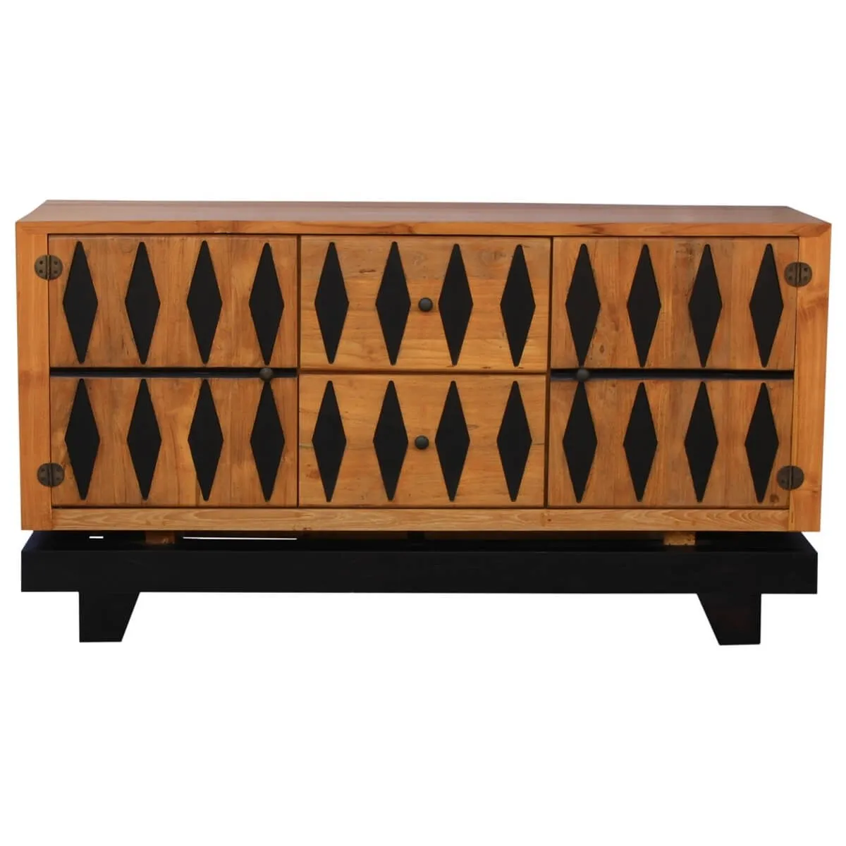 French Arched Hand Carved Indian Solid Wood 2 Drawer And 2 Door Large Sideboard