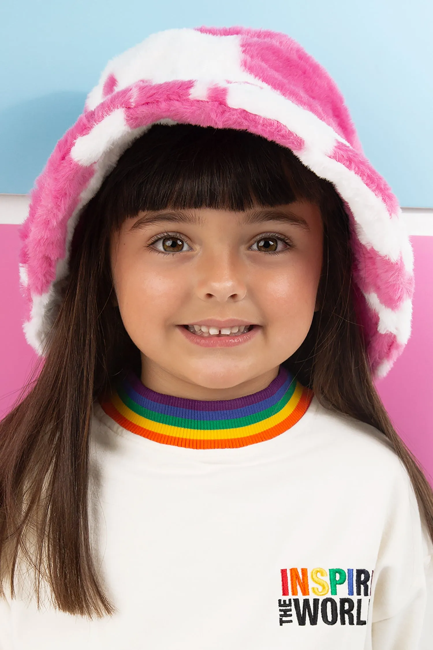 Fuzzy Cow Print Hat