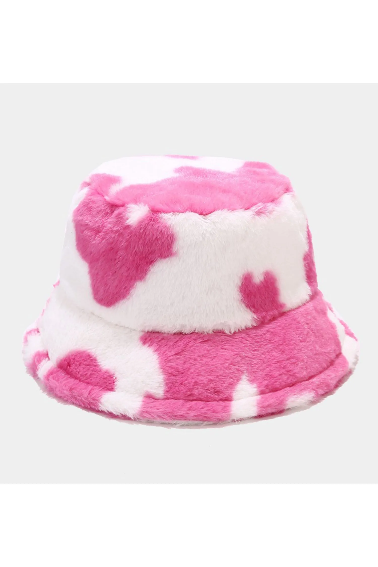 Fuzzy Cow Print Hat