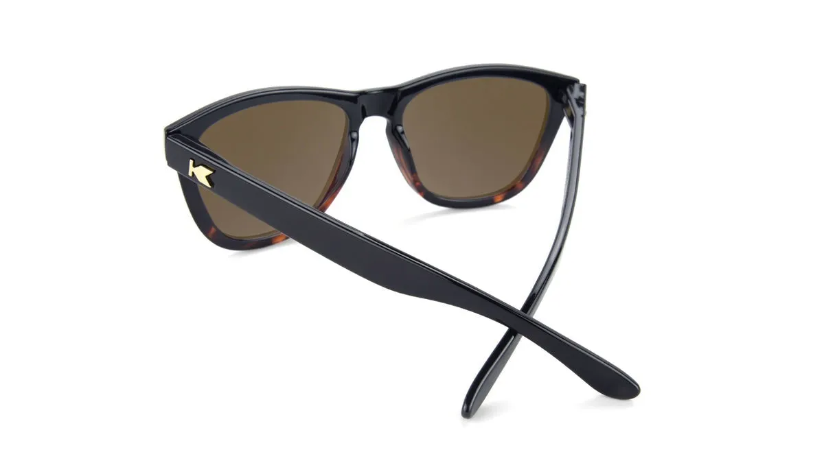 Glossy Black and Tortoise Shell Fade / Amber Premiums Polarized Sunglasses