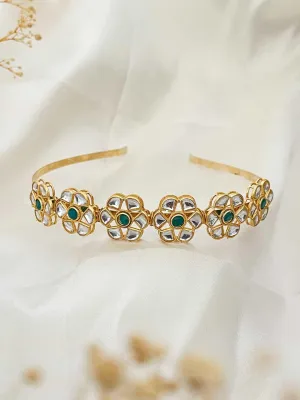 Gold Bead Flower Shaped Hairband